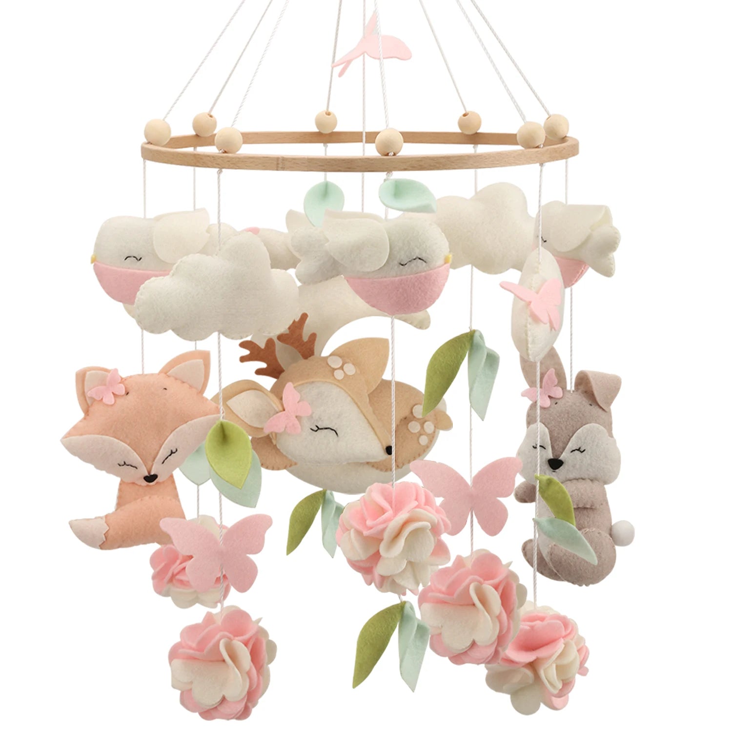 Deer Baby Mobile Girl Nursery Decor Woodland mobile for crib