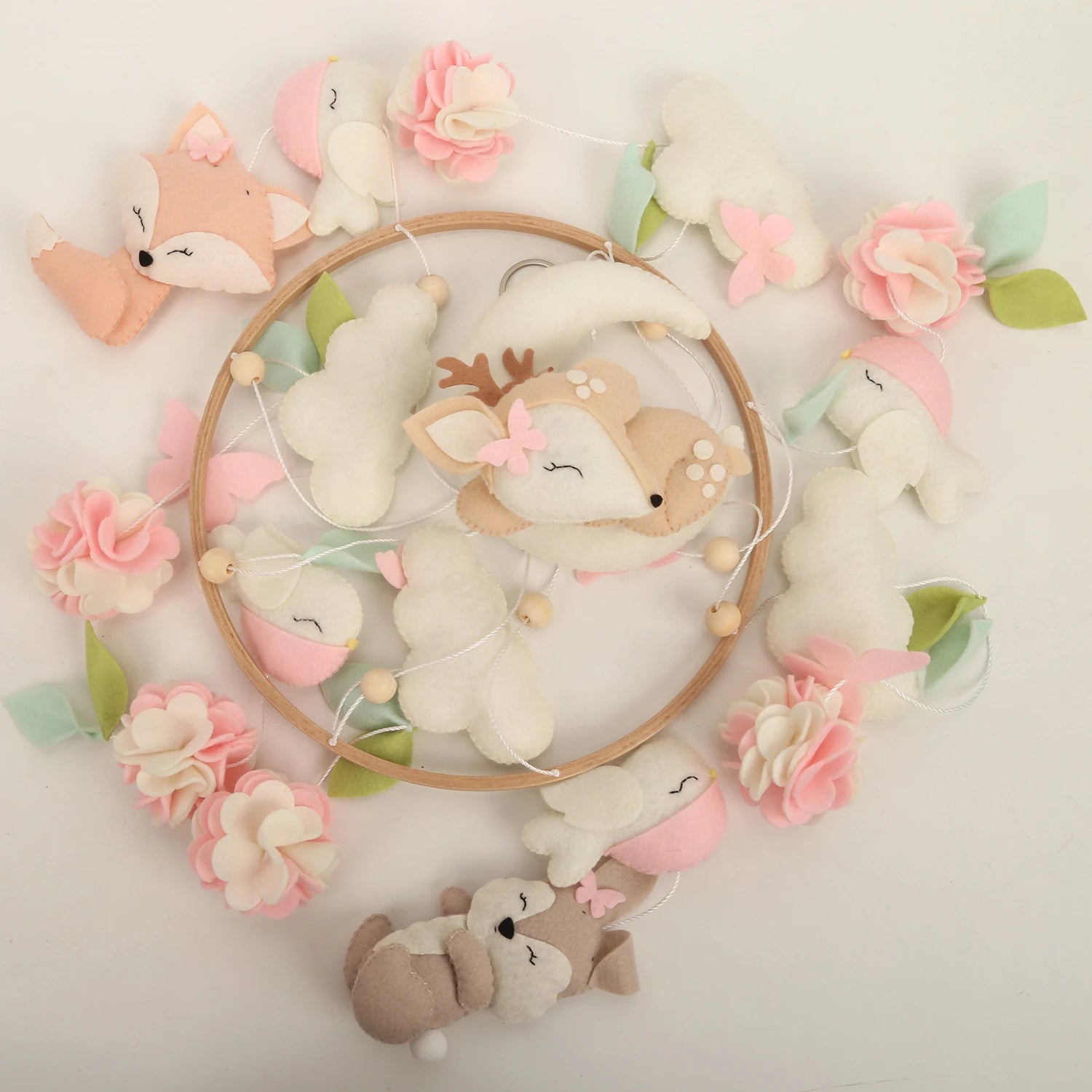 Deer Baby Mobile Girl Nursery Decor Woodland mobile for crib